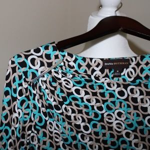 Dana Buchman Circle Print 3/4 Sleeve Blouse